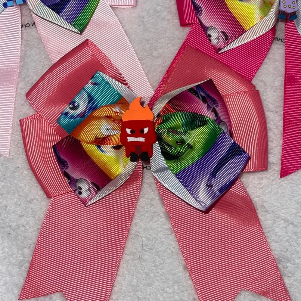 Colorful Inside Out Character Hair Bows set of 3 new
